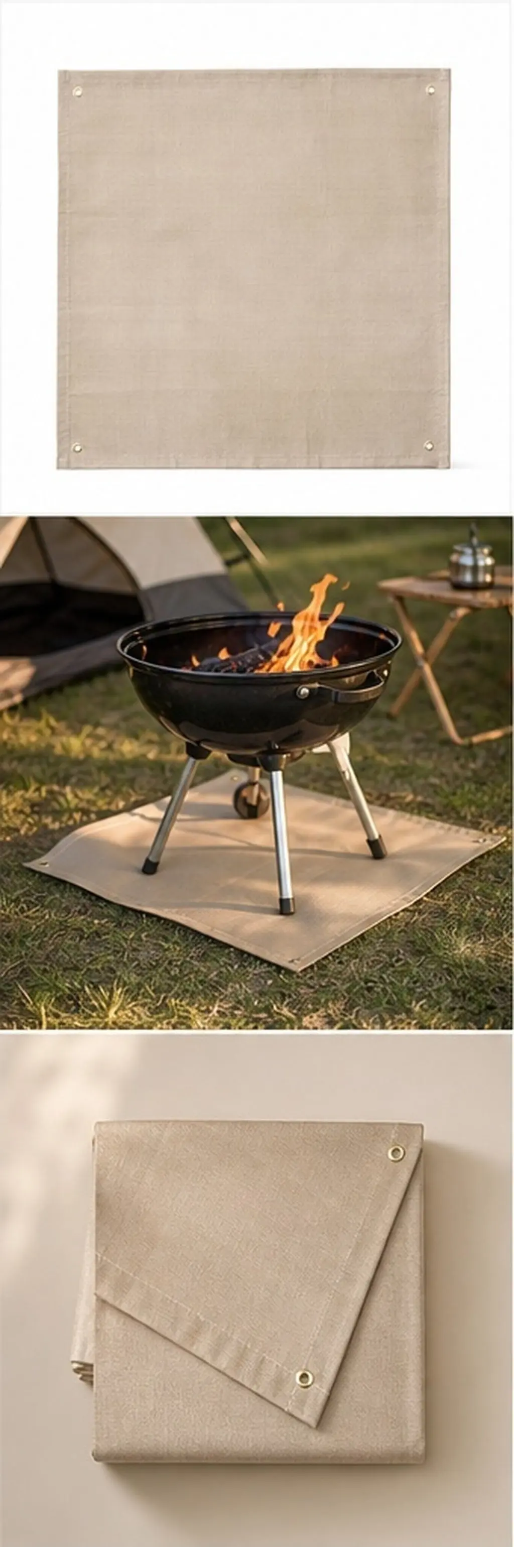 1Pcs Fiberglass Fireproof Mat Heavy-Duty Heat-Resistant Outdoor Stove Mat for Barbecue Picnic Camping Fire Blanket Insulation