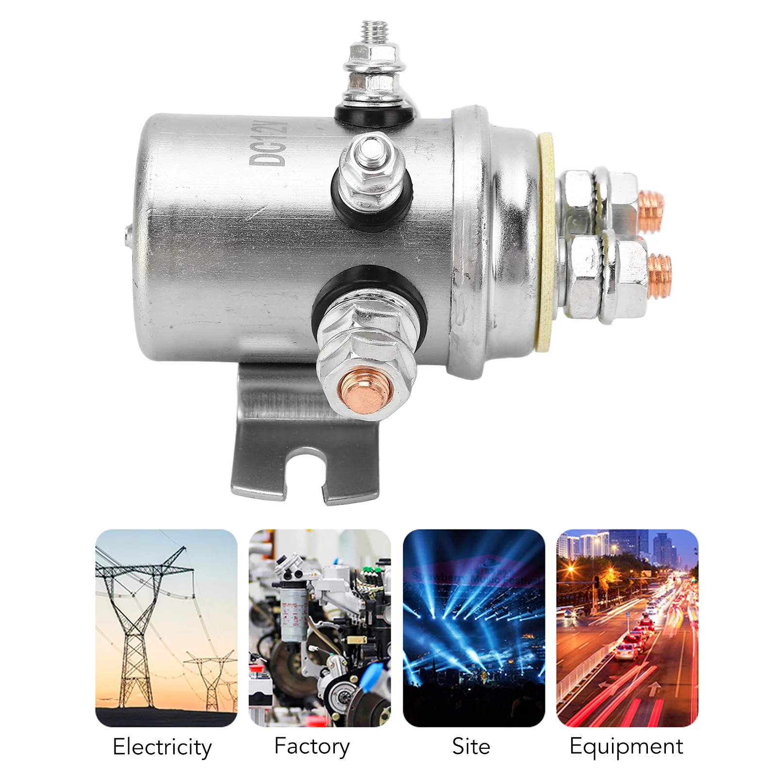 Relé de cabrestante eléctrico, relé impermeable, relé de cabrestante 300A, accesorio de relé de arranque impermeable para vehículo todoterreno ATV 12V