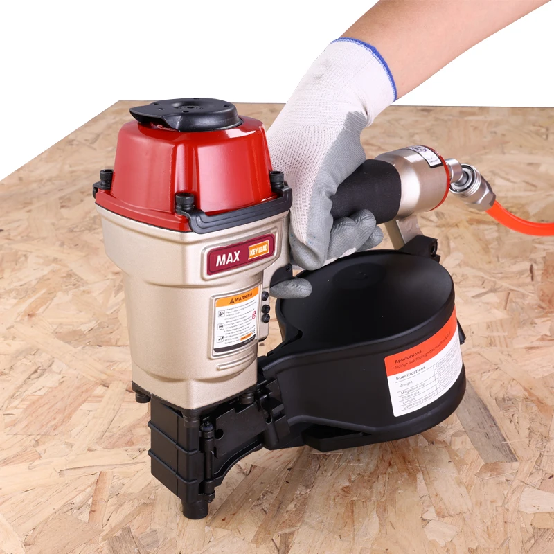 Industrial Air Coil Nailer para Paletes Cercas Pneumático Pistola de Pregos Heavy Duty Telhado Profissional Max Design Cn55