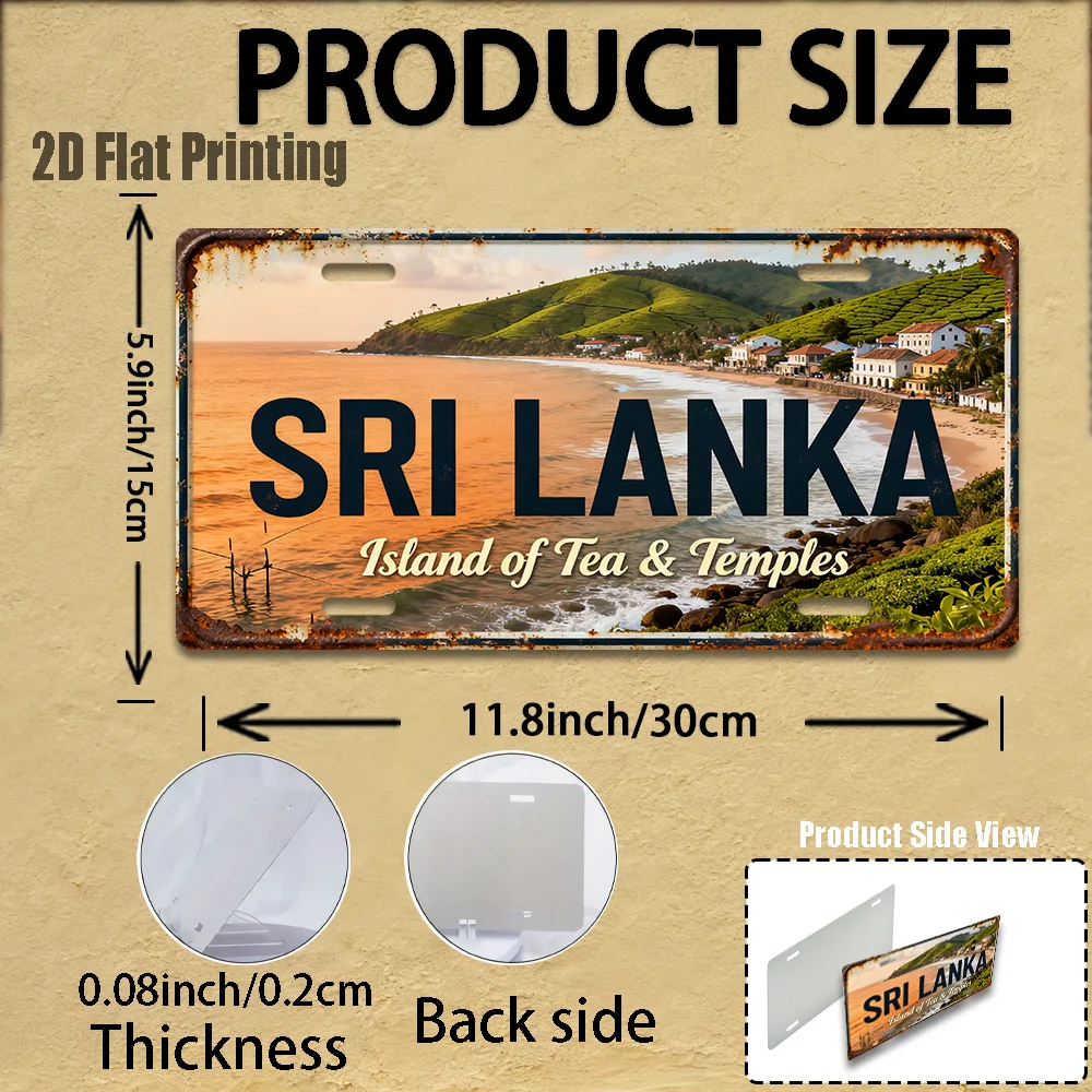 2D Flat - [Enable ] 2D Flat, 2D Plane - 1 Sri Lanka Themed Retro Sign | Retro Sign, for Decoration Solely, Yard Sign And Wall Ar