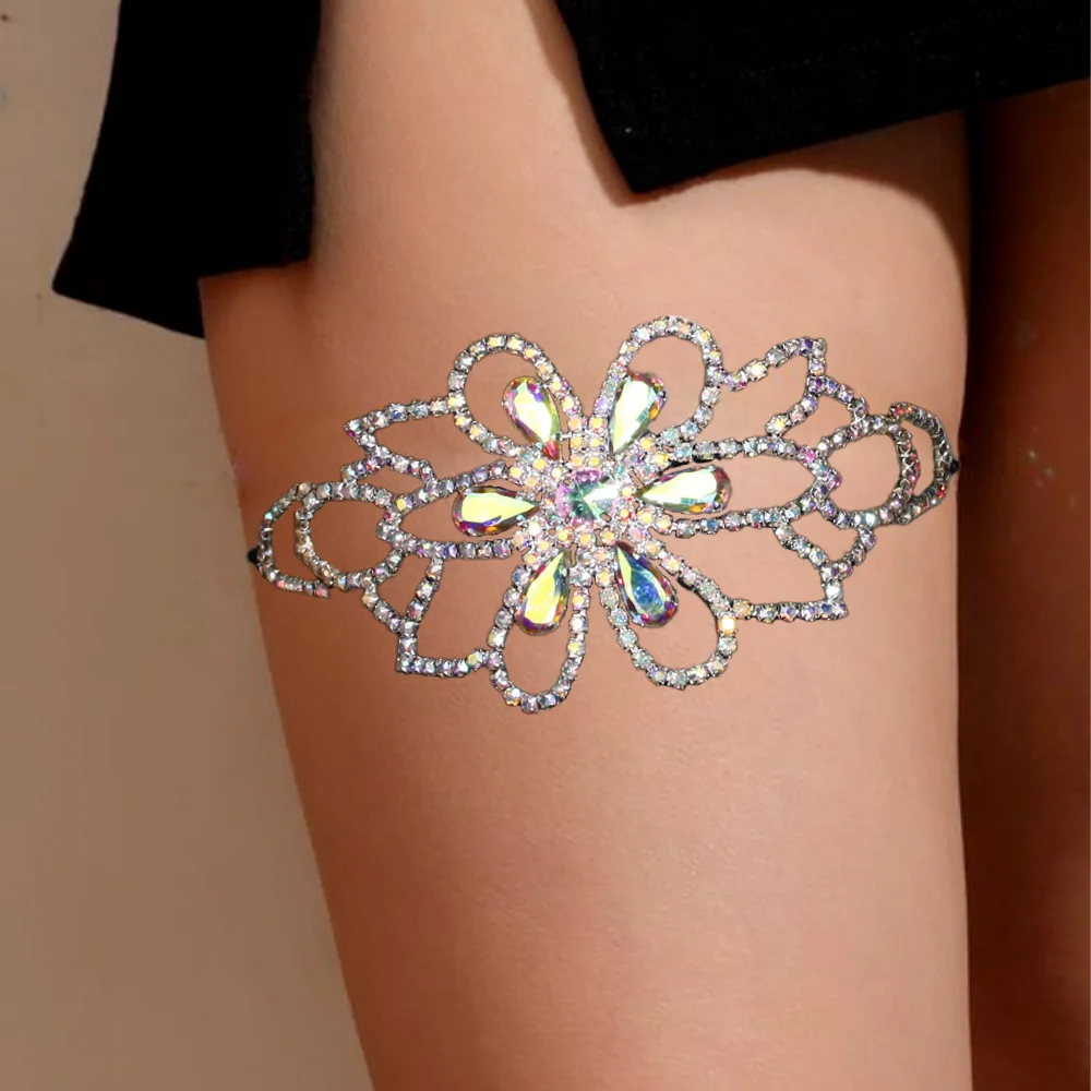 

AB цветная сетчатая цепочка на бедро со стразами, роскошная для женщин, ювелирные изделия, фестиваль, цветочные цепочки для тела, ювелирные изделия, аксессуары для одежды, платье