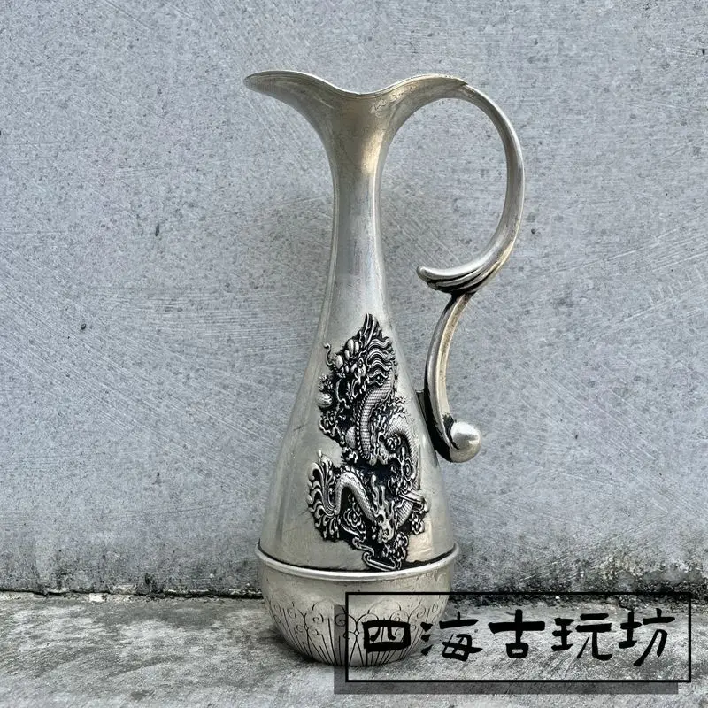 Embossed dragon Wine Pot Ornament Decoration Tea Pet Figurines Desk Decor Accessories