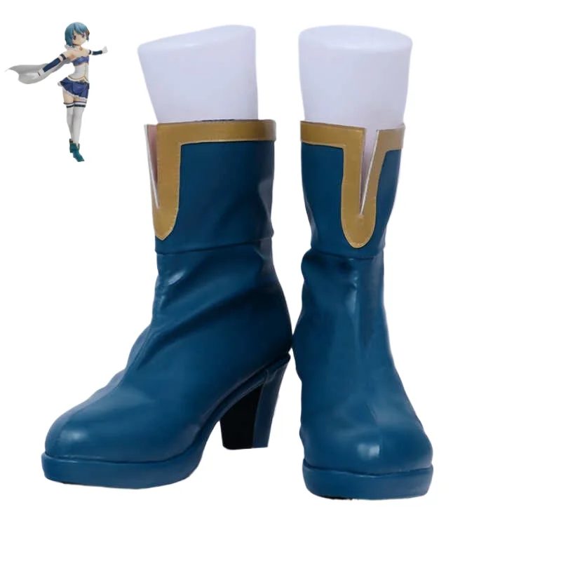 

Аниме Puella Magi Madoka Magica Miki Sayaka Обувь для косплея Сапоги из искусственной кожи Карнавальные вечерние сапоги для Хэллоуина