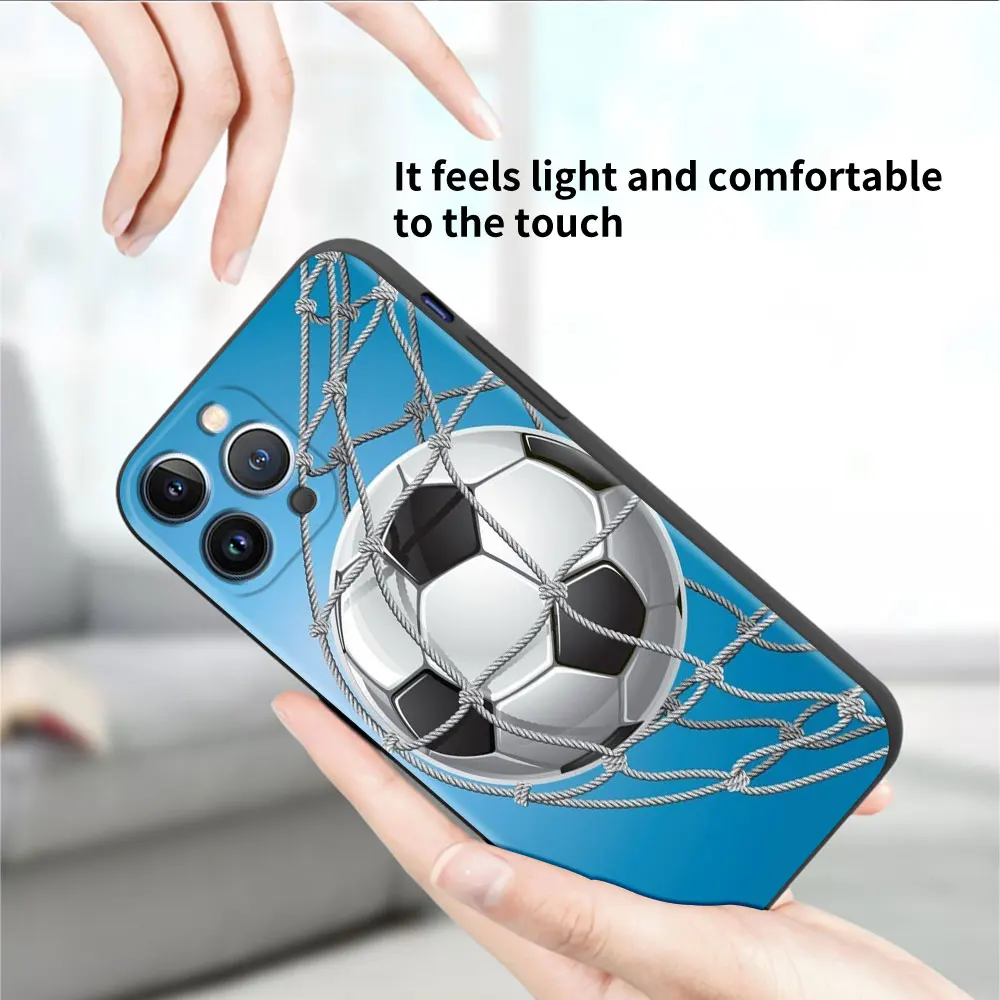 Football Soccer Case For Apple iPhone 14 15Pro Max 13 11 12 Mini SE 7 8 Plus X XS 6 6S Silicone Shell Phone Cover Soft TPU Funda