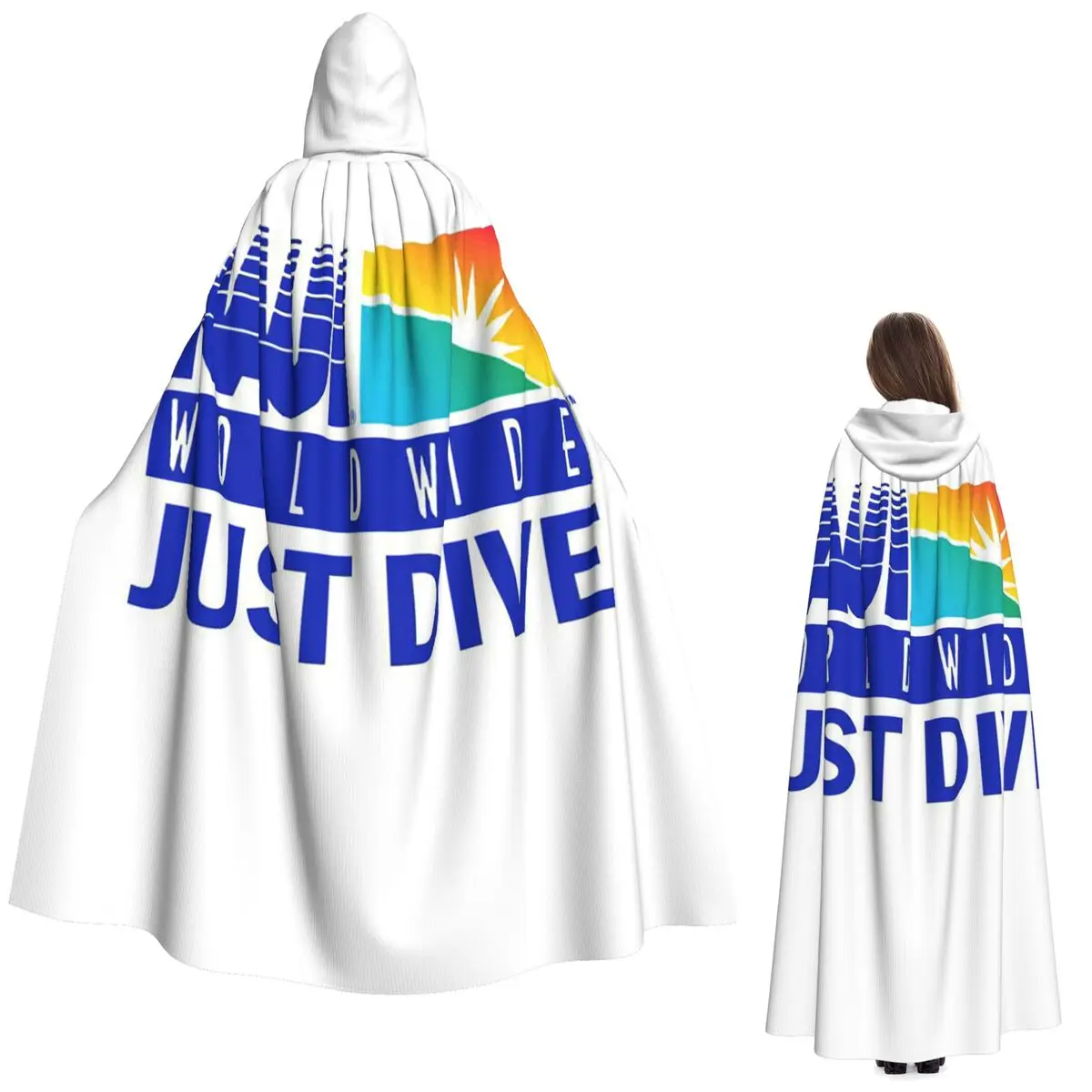 

NAUI The Difinition Of Diving Long Hooded Cloak Witch Medieval Costume Cosplay Cape HalloweenParty Adult Unisex
