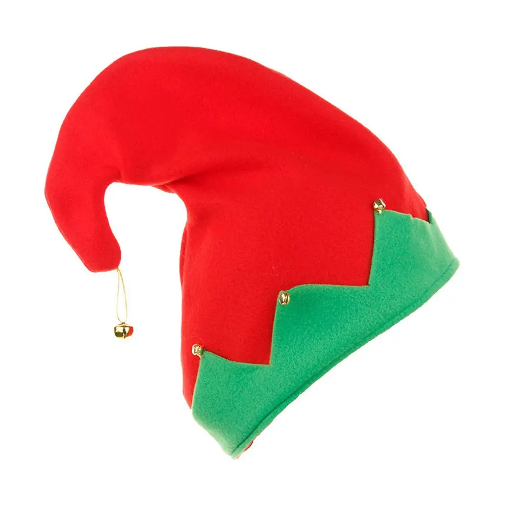 

Red Green Patchwork Elk Clown Cap Snowman Beanies Velvet Hats Women Christmas Hats Korean Winter Caps With Metal Bell
