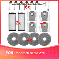 LECKL-Accessory Set For Roborock Saros Z70 Robot Vacuum Cleaner Spare Parts, HEPA Filters, Mops,Dust Bags, Side Brushes