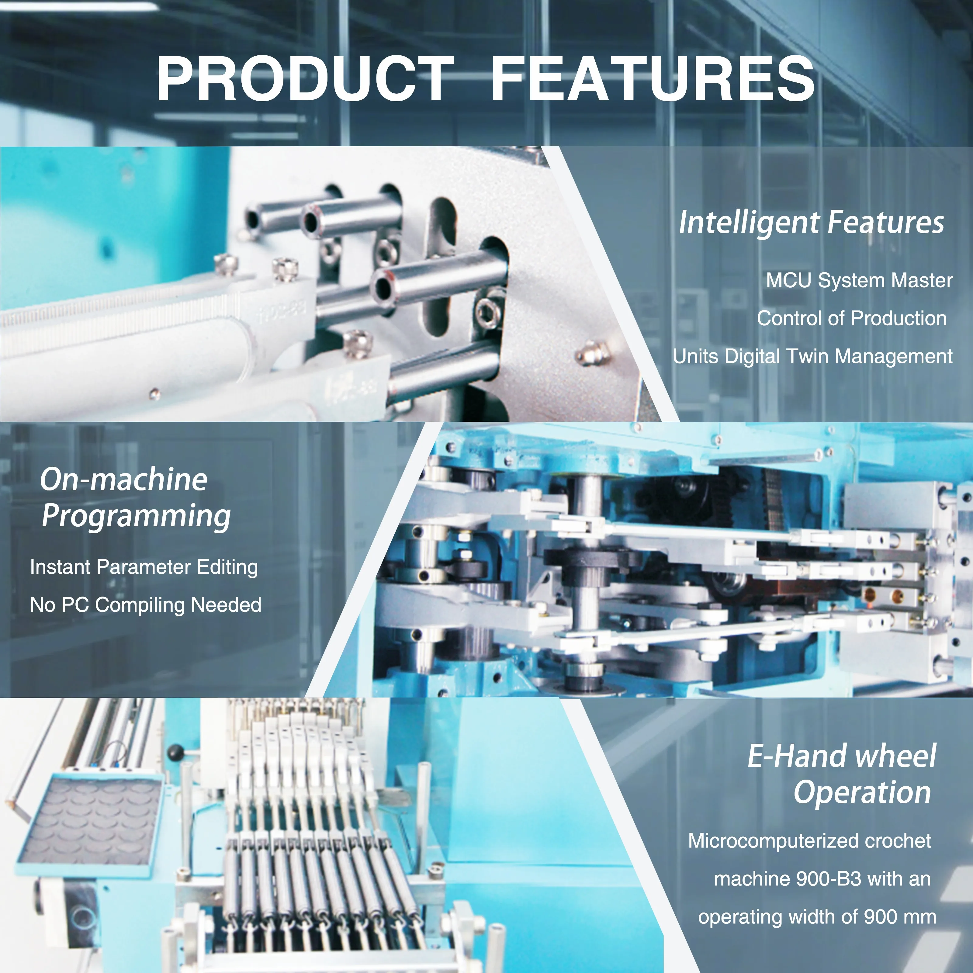 Macchina per maglieria all'uncinetto ad azionamento intelligente per tessuti stretti industriali ad alta velocità ad alta velocità per tessuti