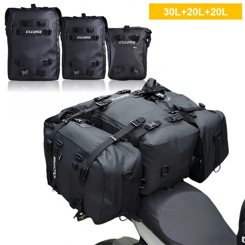 Bolsa de asiento trasero de motocicleta, bolsa lateral de sillín impermeable de 10L o 20L o 30L, paquete de equipaje, bolso de hombro multifunción, mochila