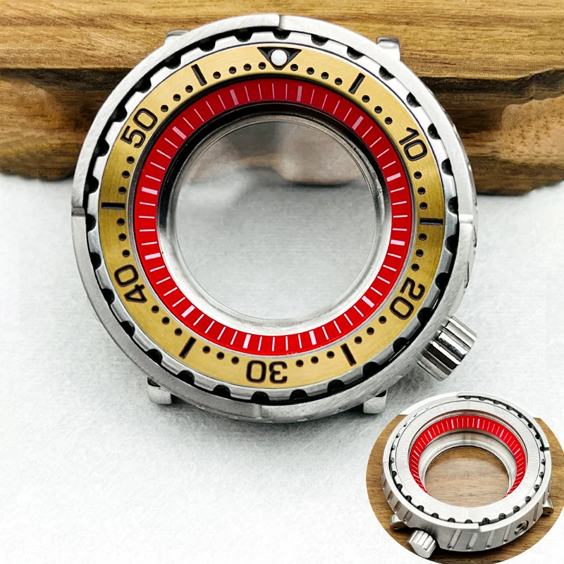 Mod Tuna Watch Case NH35 Case Fit For NH34 NH35 NH36 7S26 Movement Transparent Back Cover Men Diving Watch Case Spare Parts