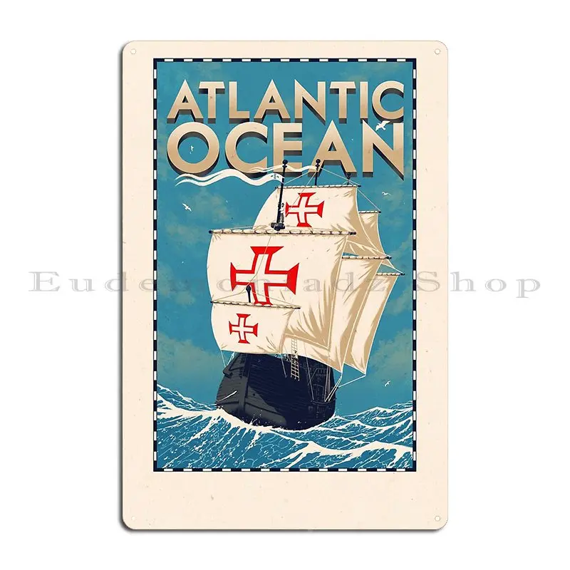 Travel Posters The Atlantic Ocean Metal Plaque Cave Garage Designs Wall Printing Tin Sign Poster