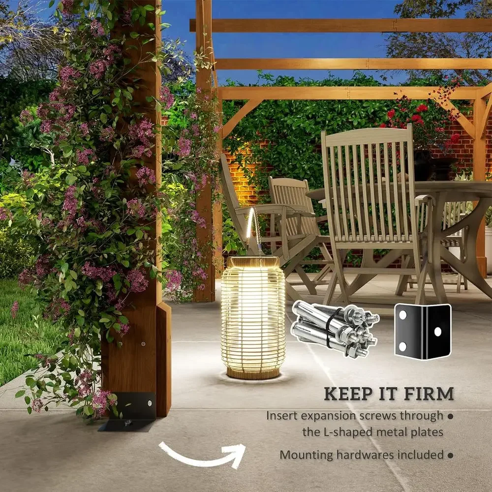20' x 10' Outdoor Pergola, Wood Gazebo Grape Trellis with Stable Structure and Concrete Anchor ClimPlant Support, Garden, Patio, view 6