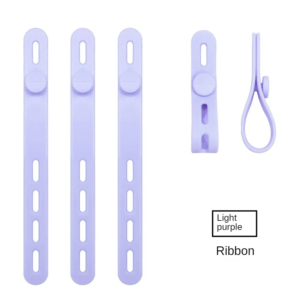 10Pcs Adjustable Silicone Cable Organizer Datacable Storage Tie Headphone Cable WinderAnti Loss Soft Rubber Tape Cable Holder