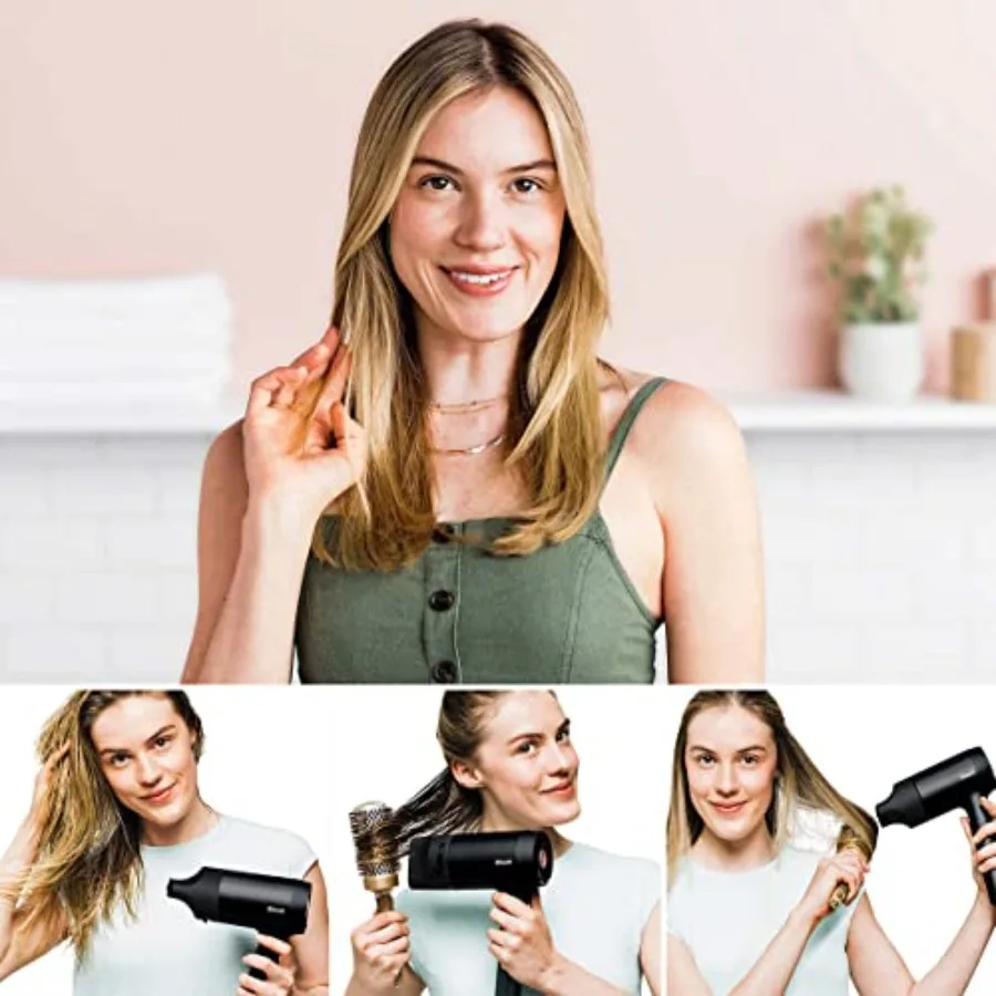 HD125CO مجفف الشعر HyperAIR FastDrying مع مكثف IQ 2in1 فرشاة تصفيف الذكاء ملحقات ناشر تحديد الضفيرة لـ