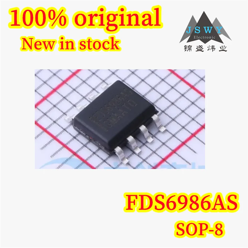 

(10/100pcs) FDS6986AS FDS6986 SOP-8 Dual N-Channel MOSFET Chip 30V 6.5A New Original In Stock
