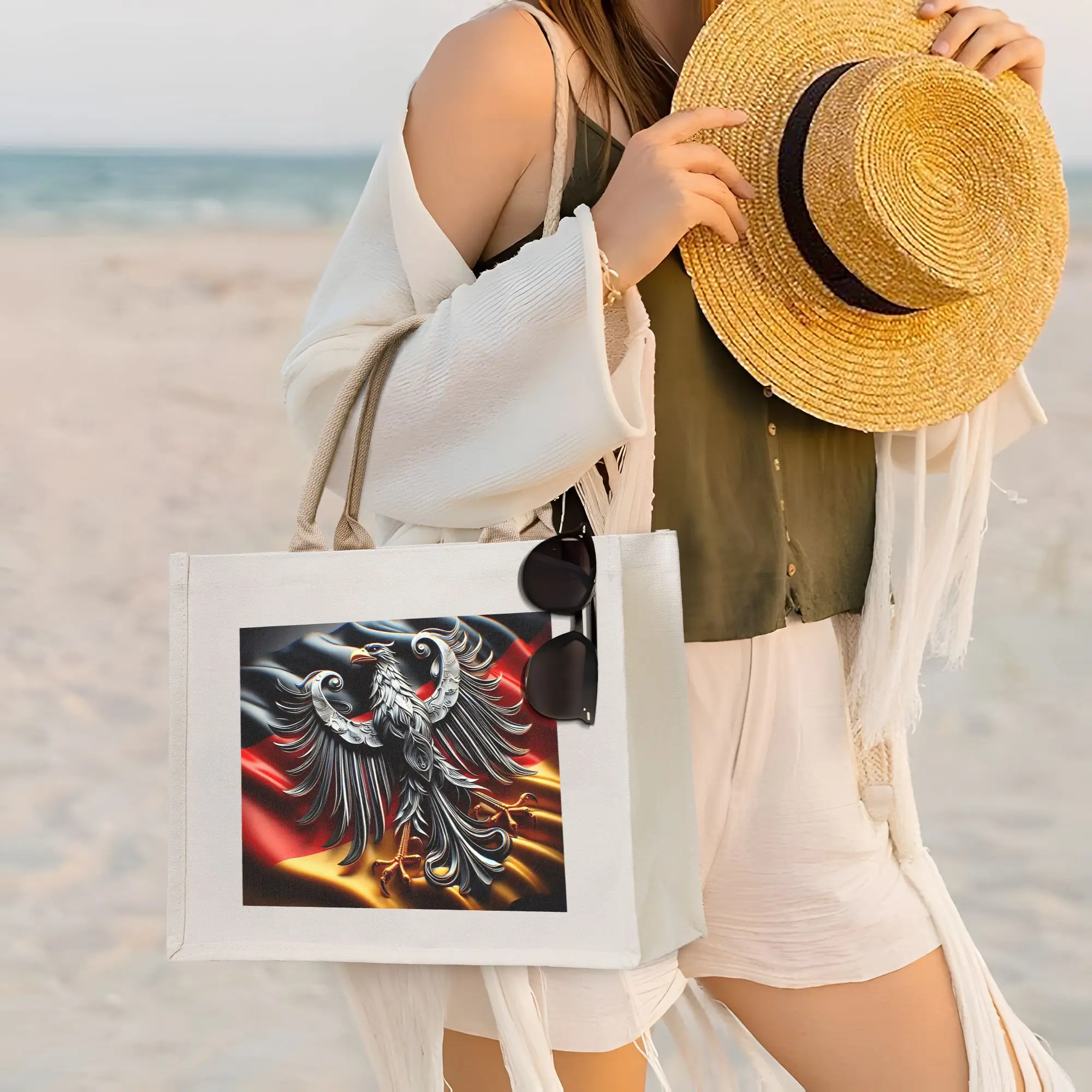 

Сумки для покупок с изображением орла Германской империи, холщовая складная сумка-тоут для девочек, дорожная сумка через плечо