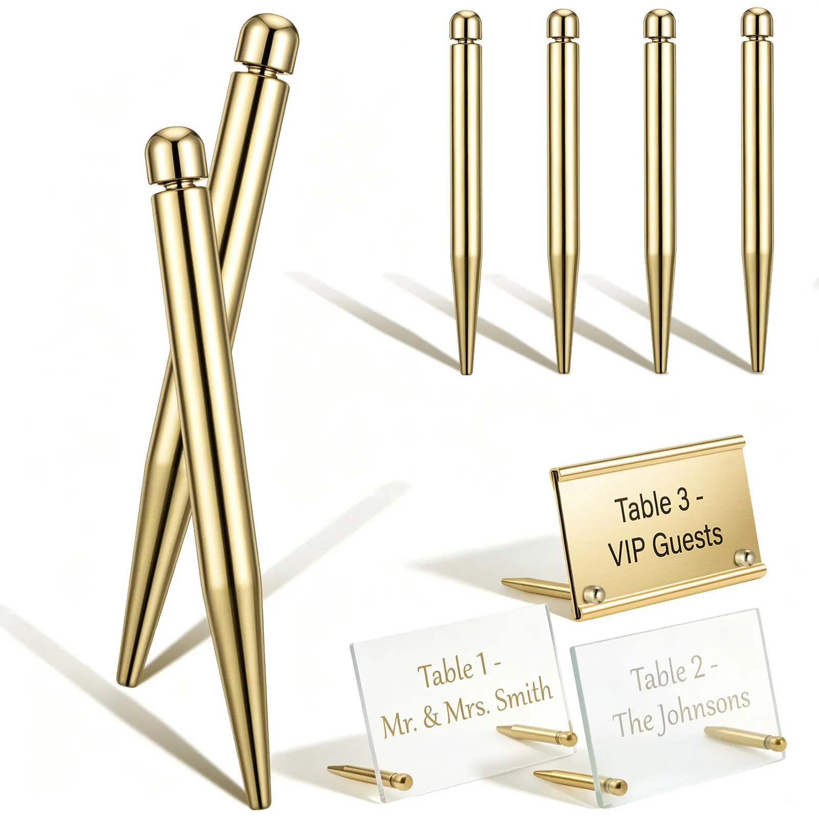 6Pcs M4 Golden Photo Frame Standoff Screws Clear Thread Design for Acrylic Frames Desktop Posters Wedding Table Number Holders