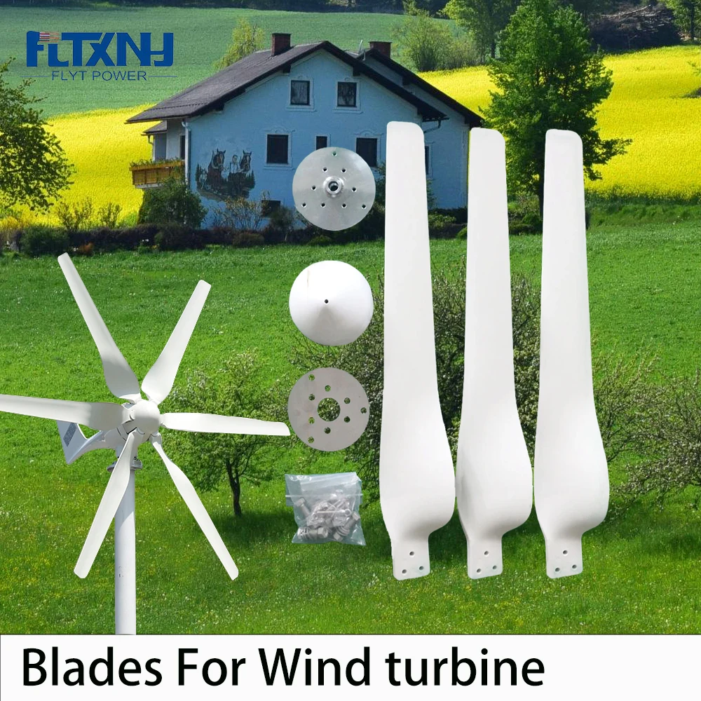 Nylon Wind Turbine Blades 580mm 810mm For Horizontal Wind Turbine Generator Windmill High Strength DIY Blades With Hub And Hood