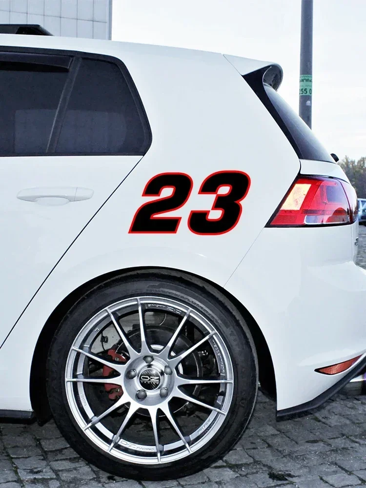 Black Numbers Red Borders Racing Numbers Stickers Red Numbers Black Borders Digital Car Sticker Styling Motorcycle Helmet Racing