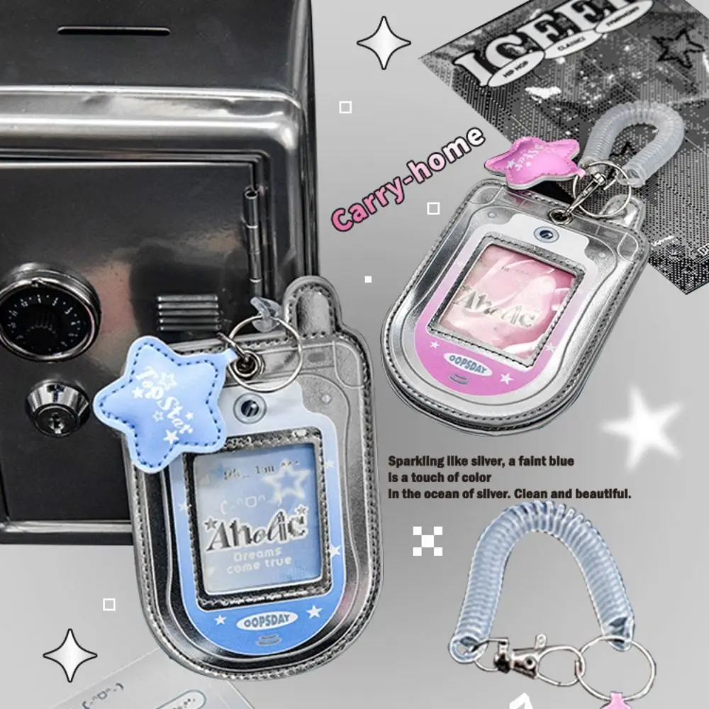 

PU Leather Idol Photocard Holder Y2K Decoration Idol Card Display Protector Creative Personality Mobile Phone Photocard Frame