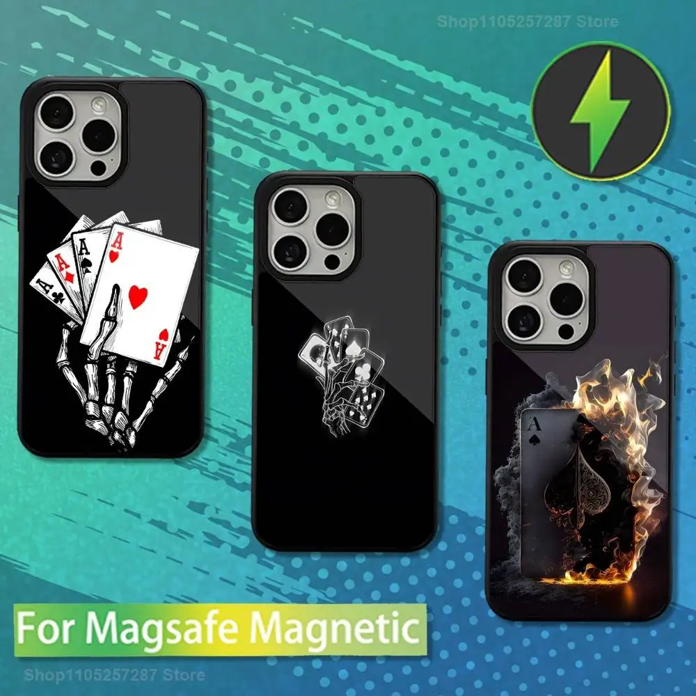 

Dream Art Poker Ace Phone Case For iPhone 13,15,17,14,Pro,Max,Plus,12,11,16,Mini, For Magsafe,Magnetic Wireless Charging
