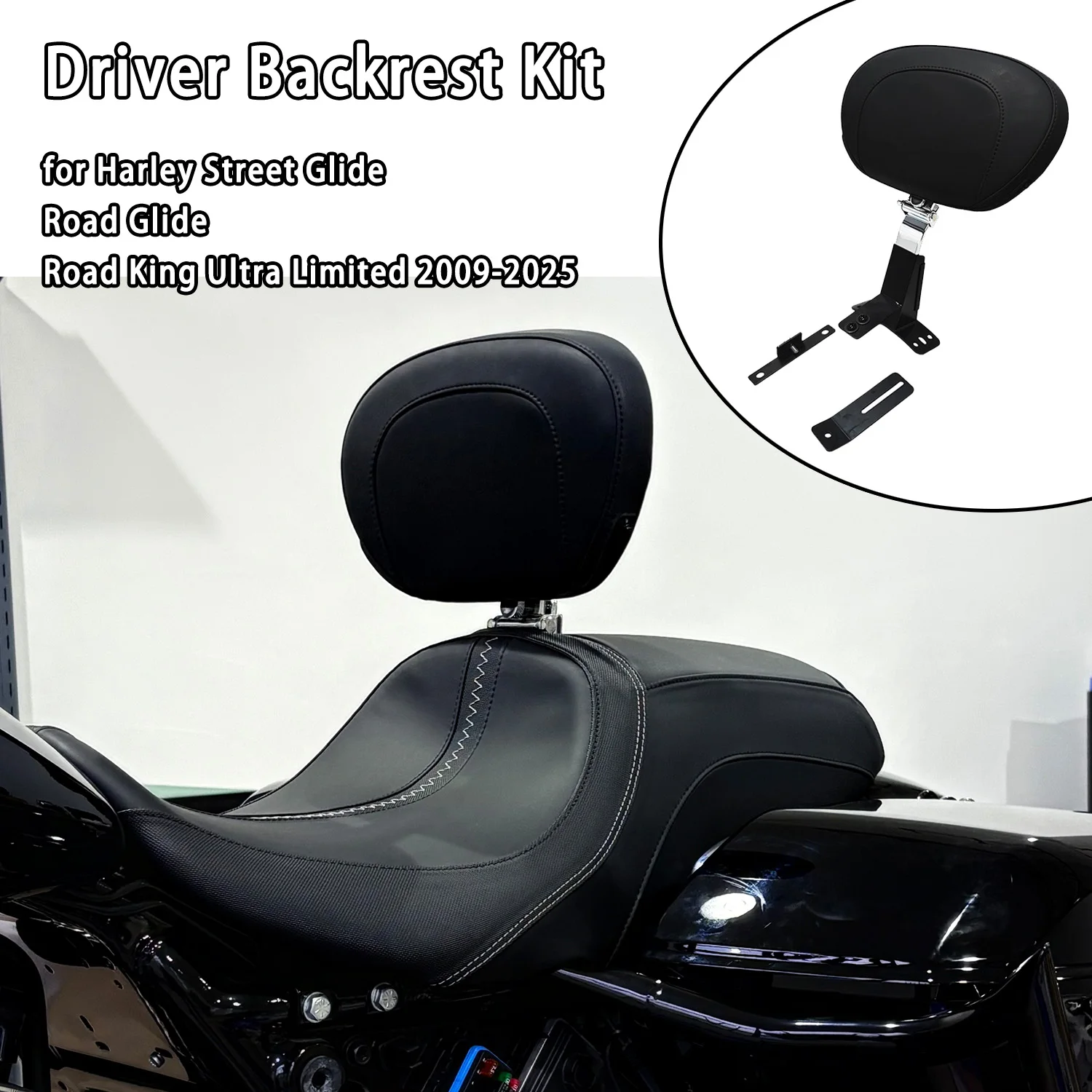 Motorcycle Accessories Driver Backrest Kit For Harley Touring Street Glide Road Glide Road King Ultra Limited 2009-2025 Cushion