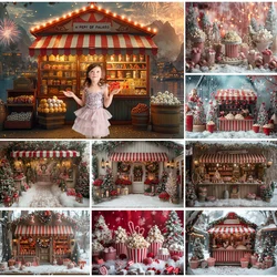 Christmas Candy Store Backdrops Kids Baby Photography Child Adult Photocall Xmas Winter Forest Photocall Backgrounds