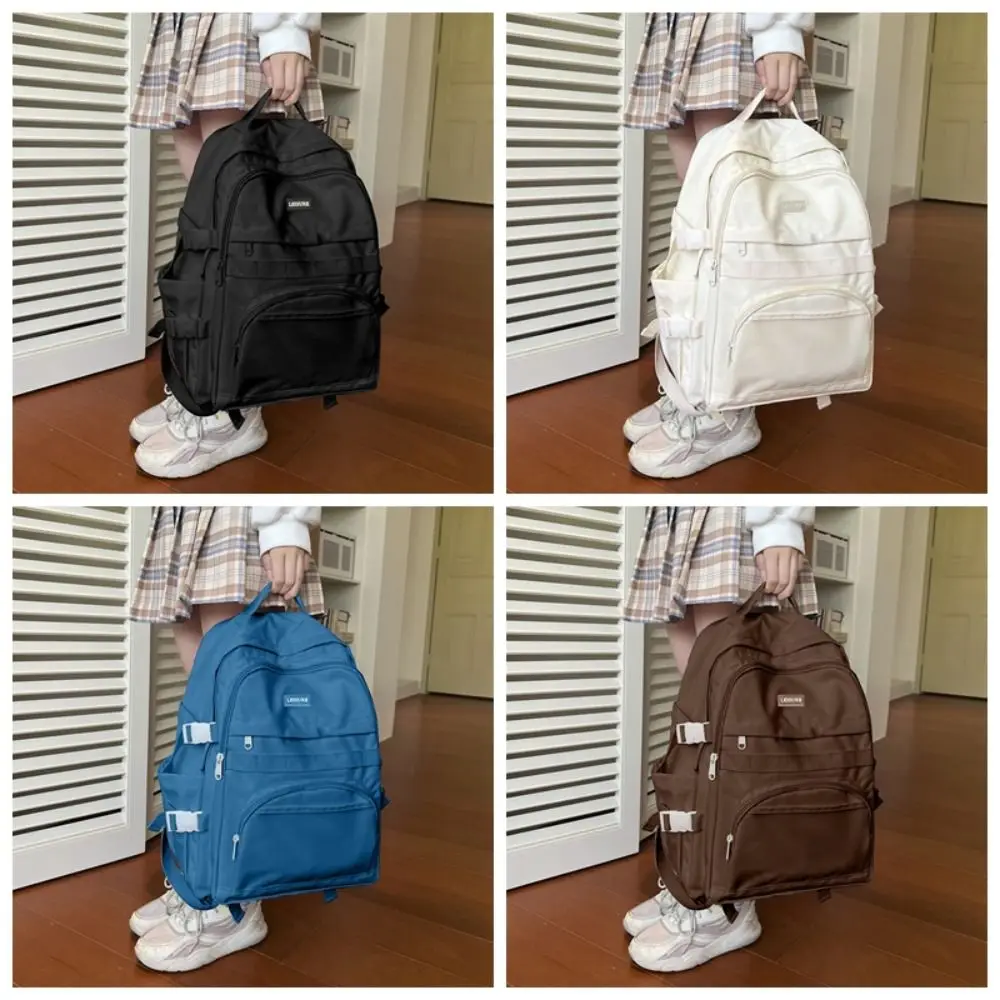 حقيبة ظهر مدرسية جديدة ذات سعة كبيرة متعددة الجيوب بتصميم لطيف حقيبة مدرسية متوسطة الطراز الجمالي حقائب نهارية غير رسمية متينة