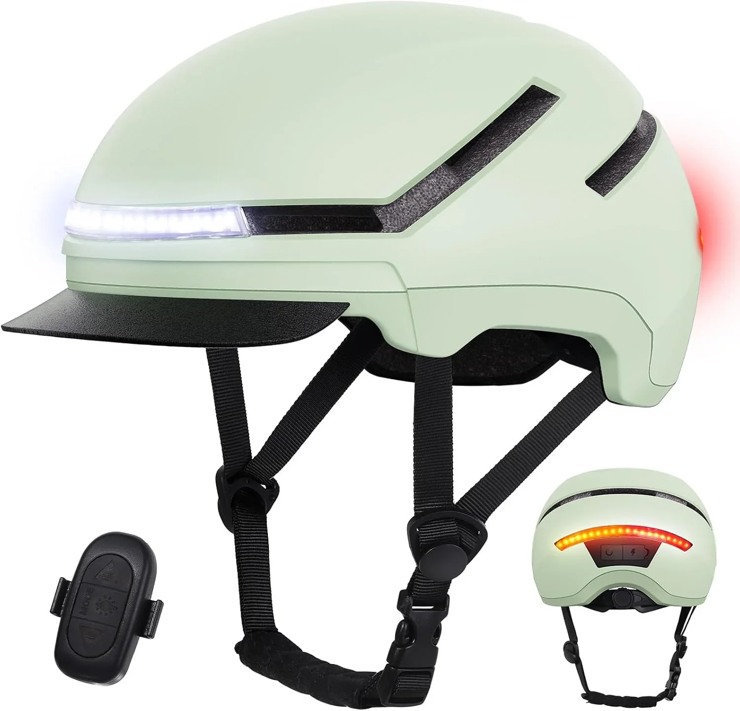 Shinmax fietssporthelm met voor- en achterlichten, voor volwassenen, heren en dames, mountainbikehelmen, stads- en motorhelmen