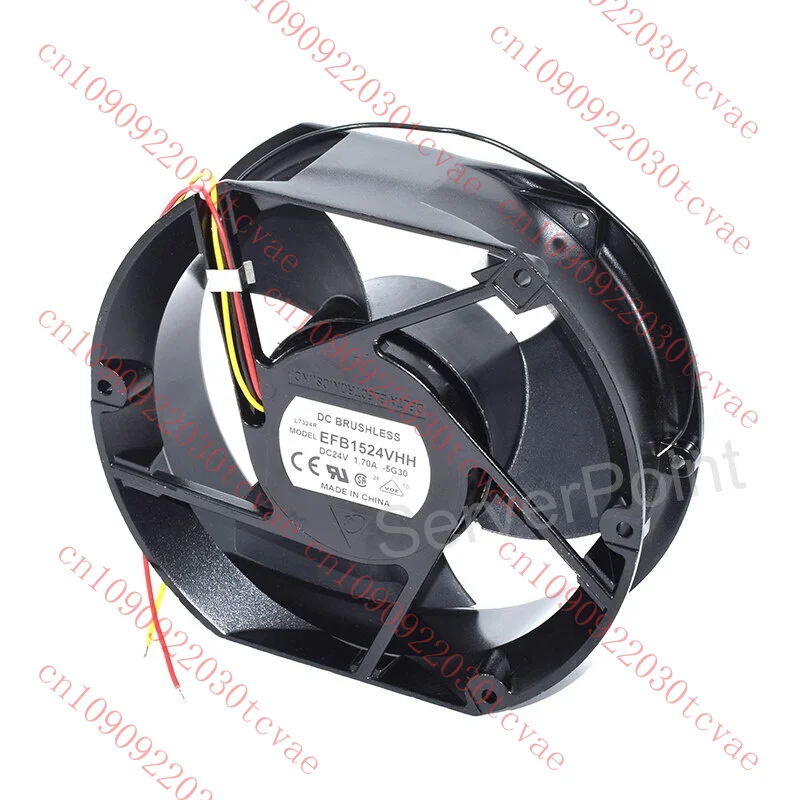 

EFB1524VHH DC24V 1.7A 172*150*51MM 17250 3 Lines High Speed Axial Cooling Fan