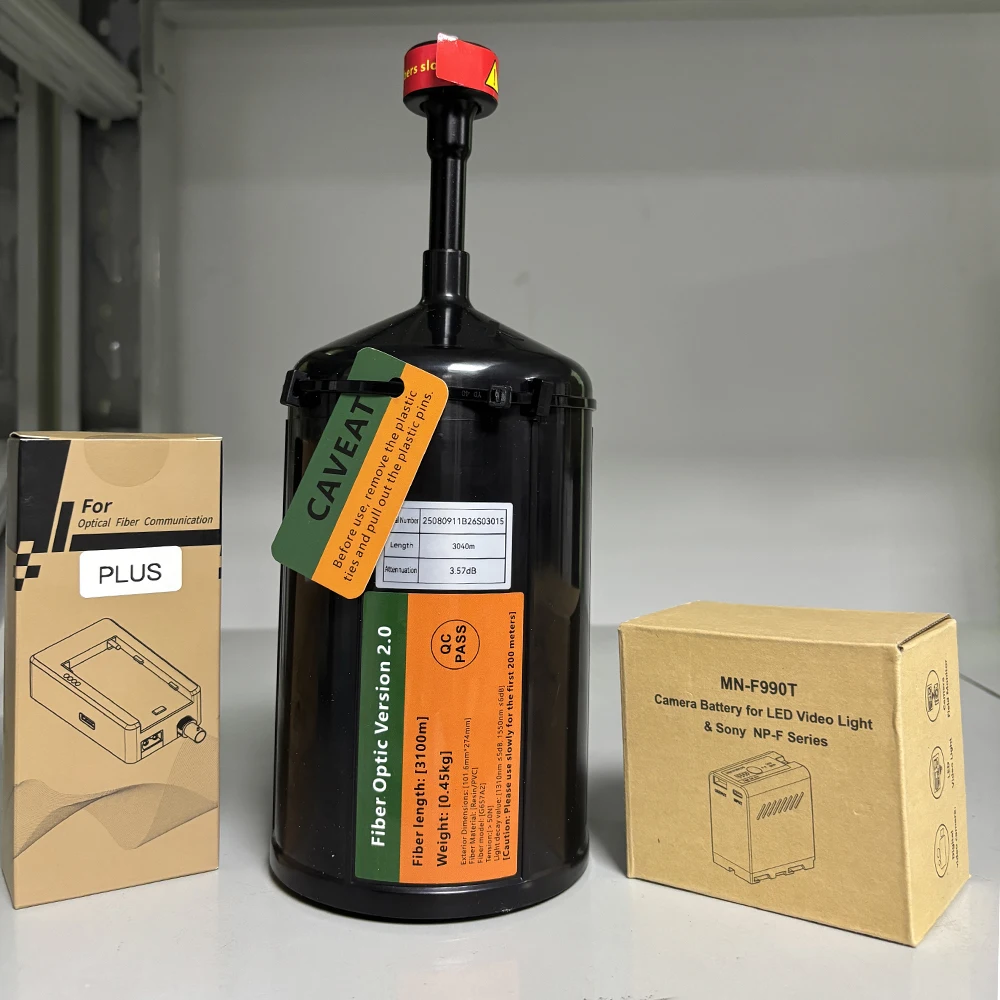 FPV-Bilddatenmodul für optische Fasern, 3 km/5 km/10 km/15 km/20 km, 0,26 mm Relais-Extender-Modul, störungsfrei, integriertes Sky End