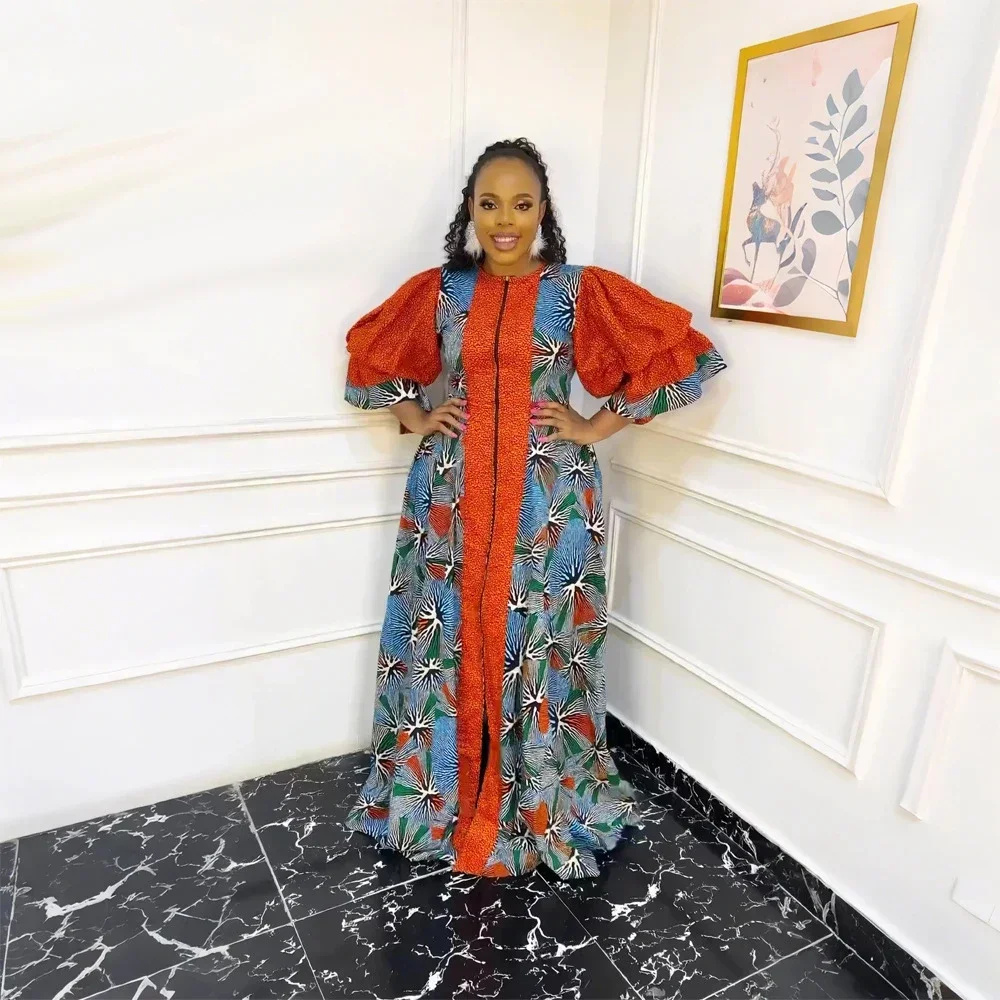 

African Dresses for Women Plus Size Africa Clothes Dashiki Ankara Print Outfit Gown Kaftan Muslim Wedding Party Long Maxi Dress