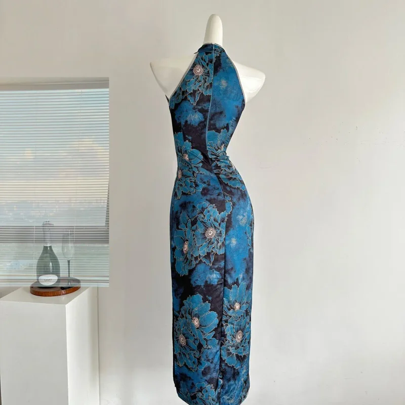 Jacquard Satin Cheongsam Schlitz Kleid Neue Chinesische Stil Retro Elegante Kleid frauen Qipao Kleid Weibliche