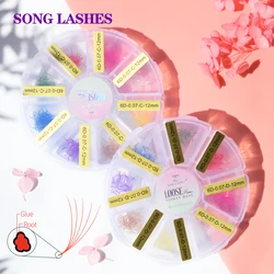 SongLash 6D 0.07 Thickness 10/11/12 mmSingle Length Colorful Premade Eyelash Extension Sharp Pointy Premade Lashes Extensions