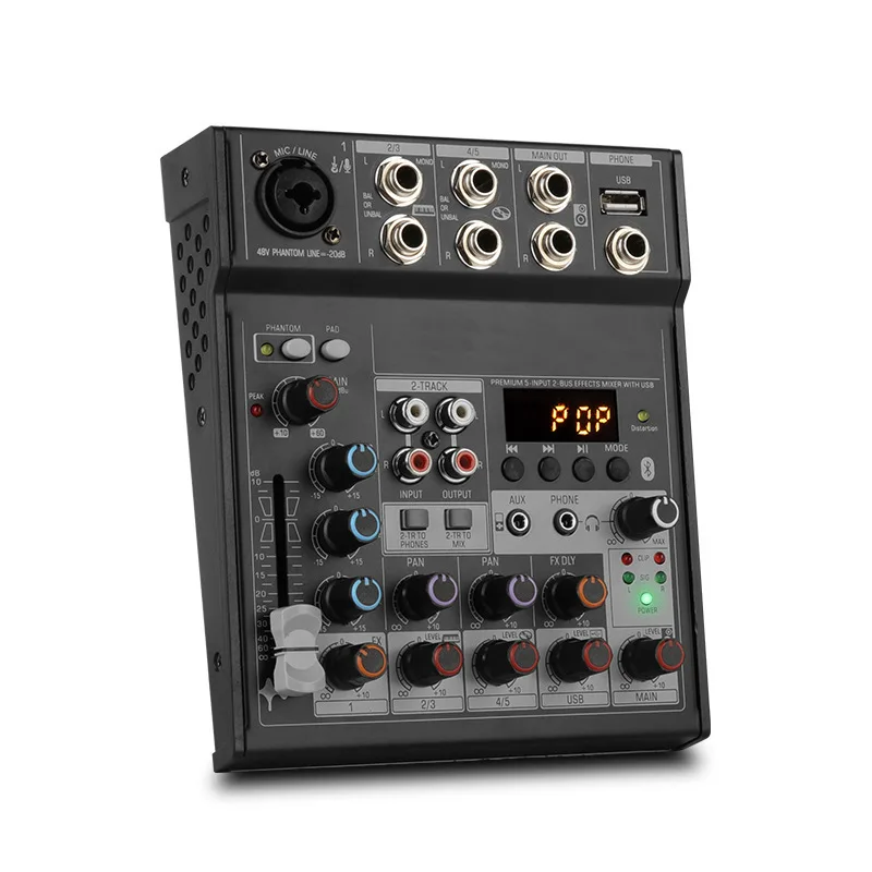 Four-way mixer Bluetooth sound card mixer computer home band recording stage USB small mixer