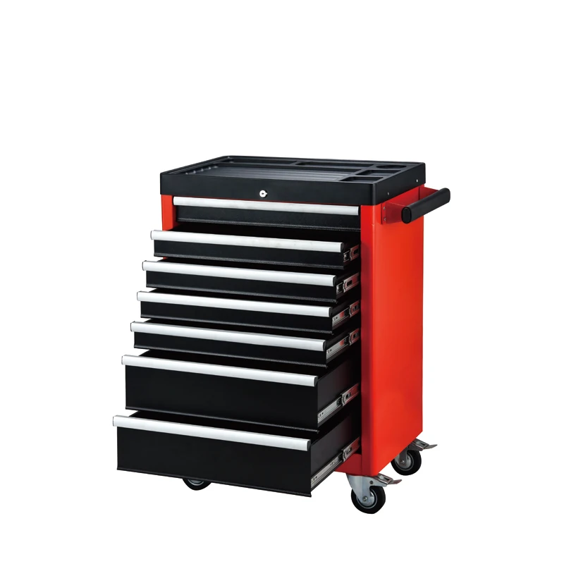 7 Drawers Rolling Tool Chest Removable Tool Storage Cabinet With Sliding Drawers Keyed Locking System Toolbox JS-3001 OEM,ODM