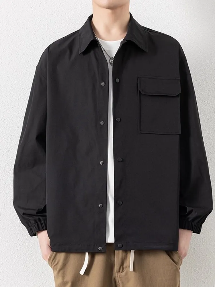 

Свободная повседневная рабочая одежда, мужская куртка с откидным воротником, верхняя одежда на весну и осень, новинка 2024 года, японский модный бренд в стиле ретро