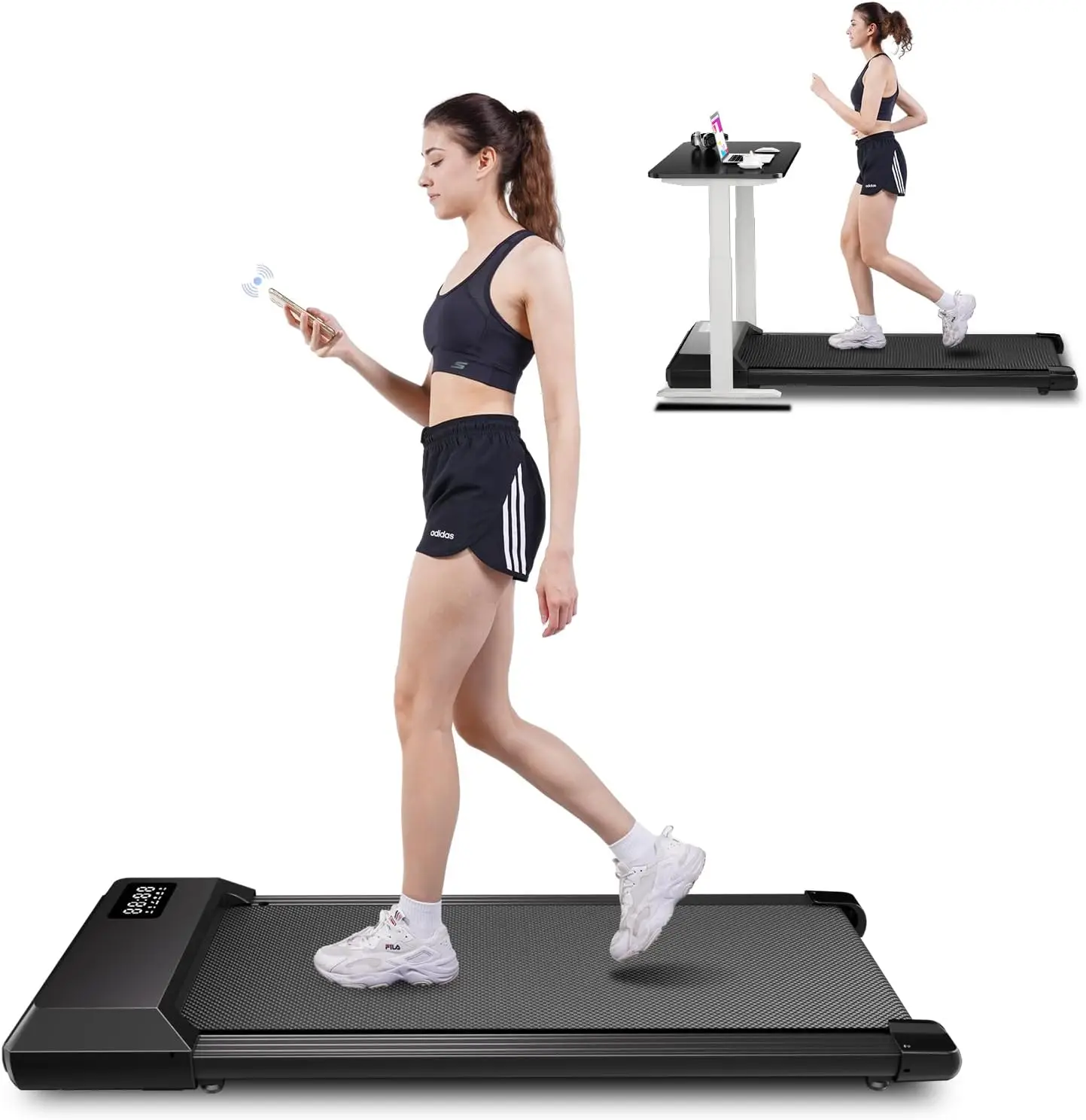 Walking Pad, Under Desk Treadmill, 3 in 1 Portable Treadmill with Remote Control LED Display, 2.5 HP Quiet Walking Jogging Machi