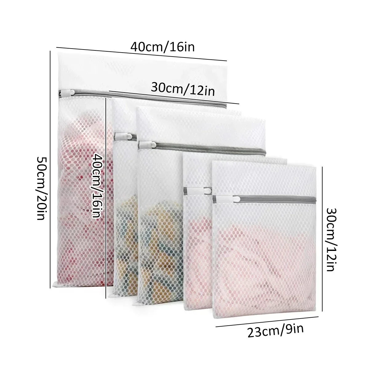 5Pcs Mesh Laundry Bags With 3 Sizes Durable Honeycomb Mesh Laundry Bags Reusable Washing Machines Bra Bag