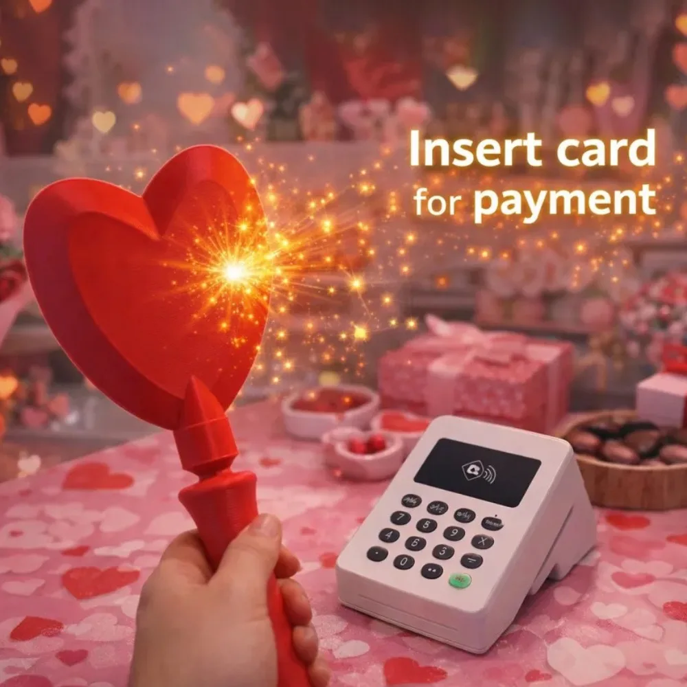 

Creative Red Heart Wand for Contactless Payment, Magical Tap to Pay Credit Card Holder, Aesthetic Heart-Shaped Card Protector