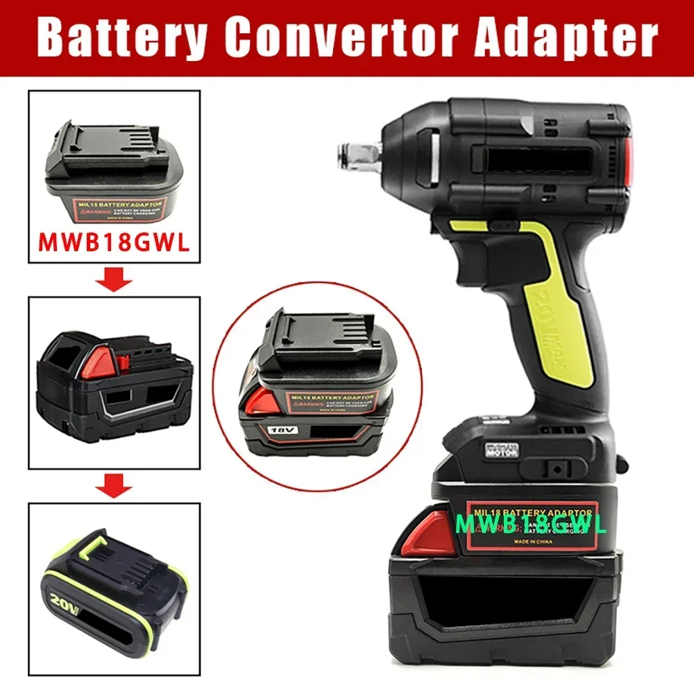 MTB18GWL DWB20GWL MWB18GWL DVB20GWL Adapter For Makita For DeWalt For Milwaukee For Devon Li-ion Battery For Worx 20V Green Tool