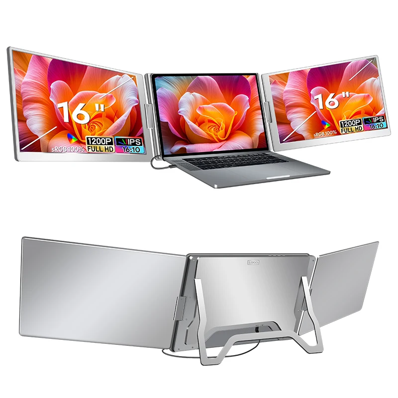 1 Cable Connected LCD IPS  Portable for Laptops -16
