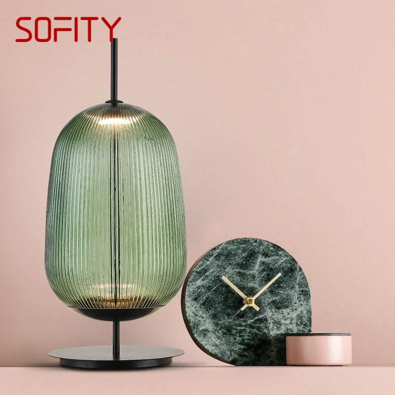 

SOFITY Contemporary GlassTable Lamp Nordic Fashionable Living Room Bedroom Personality Creative LED Decoration Desk Light