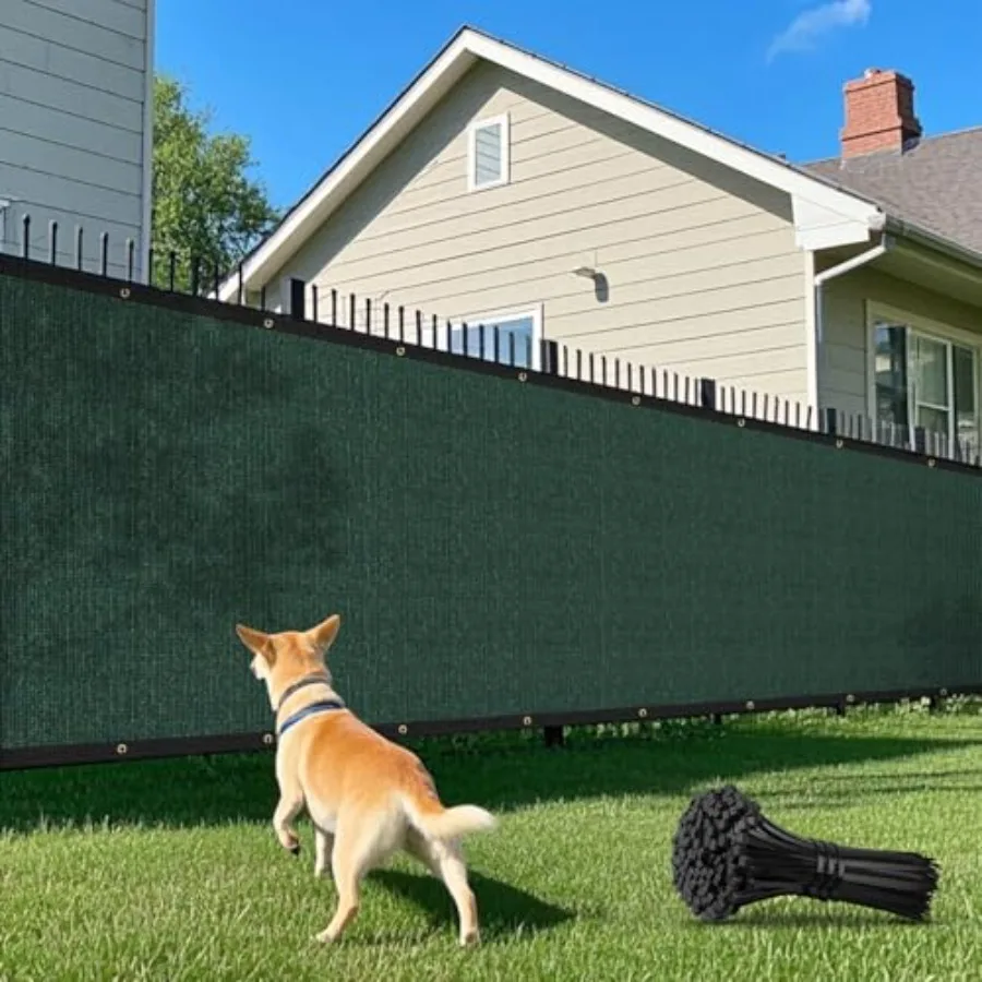 

4' x 50' Privacy Fence Screen with Brass Grommets Heavy Duty Fencing Cover Windscreen Mesh Shade Net Cover Zip Ties Included fo