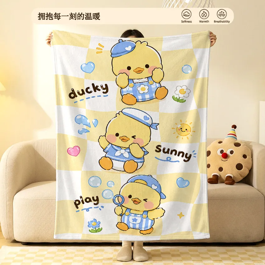 Cute Cartoon Office Lunch Break Flannel Blanket Student Nap Sofa Four Seasons Blanket Shawl Air Conditioner Quilt