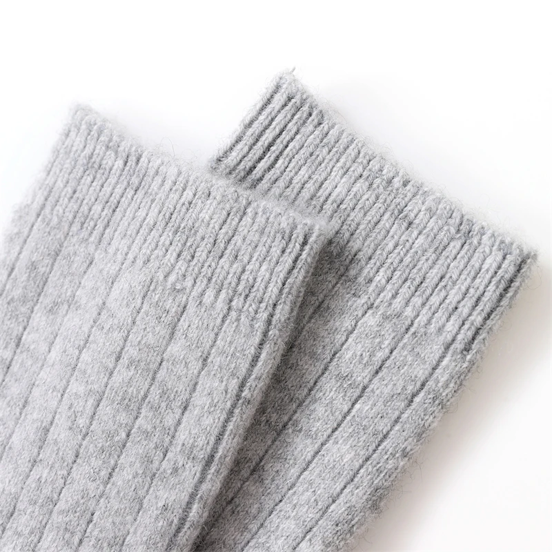 جودة عالية 100% الكشمير النقي داخلي سميك بلون المرأة شتاء دافئ محبوك لينة الرجال والنساء منتصف جوارب أنبوبية 37*43 #2