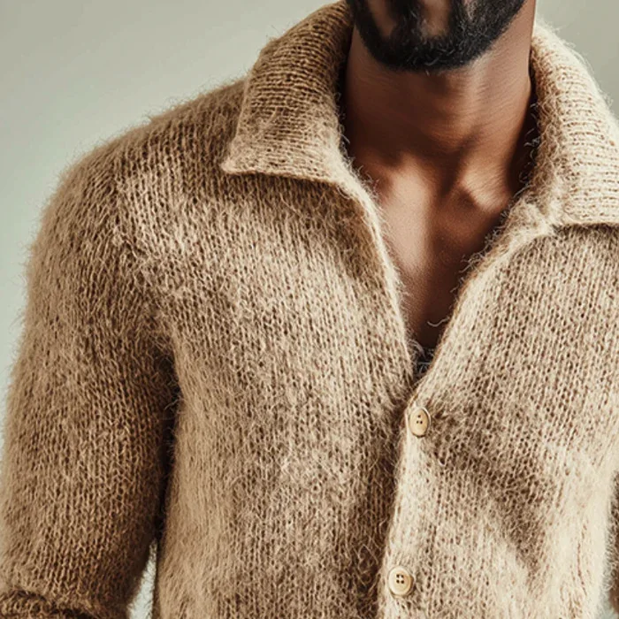 Autumn and Winter New Casual Long-sleeved Sweater Cardigan European and American Casual Men's Knitted