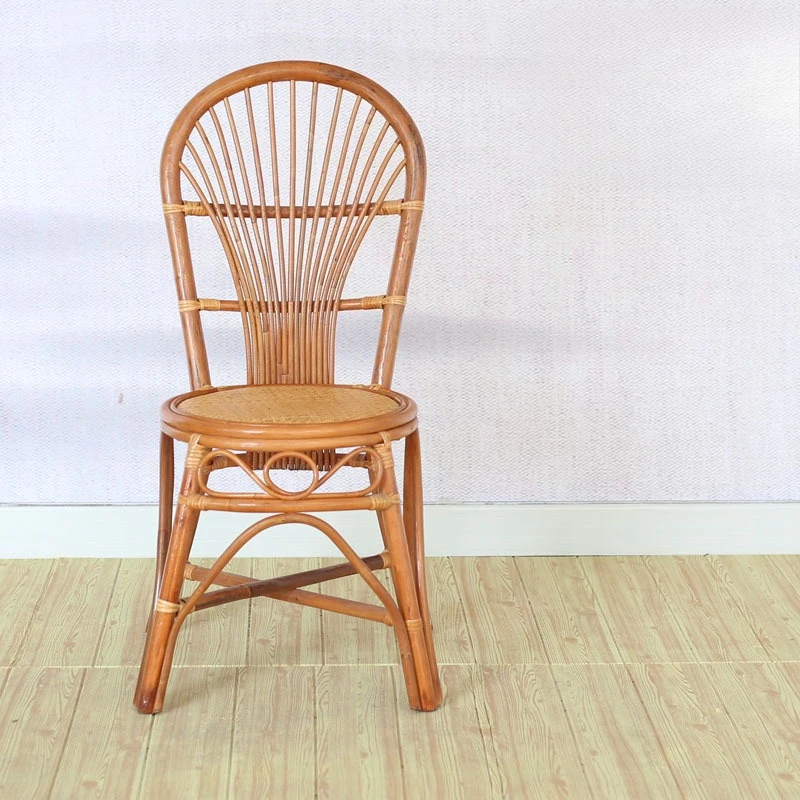

Rattan Rattan Dining Chair Natural Plant Rattan Armless Casual Home Back Chair