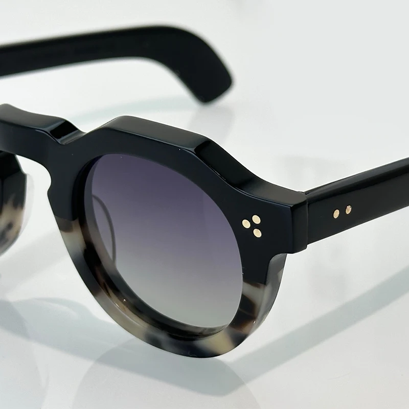 2026 جديد النمط الياباني خمر نظارات شمسية بمادة الخلات للرجال النساء عالية الجودة مصمم القيادة السفر نظارات دائرية UV400