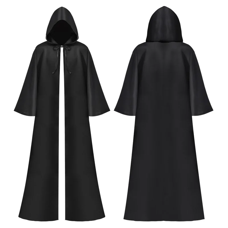 Men Women Tunic Hooded Robe Cloak Knight Cosplay Costume Wizard Vampire Robe Cloak Cape Monk Fancy Halloween